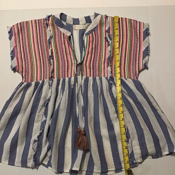 Altar’d State women’s boho tassel tie top stripe multicolor - Picture 3 of 6